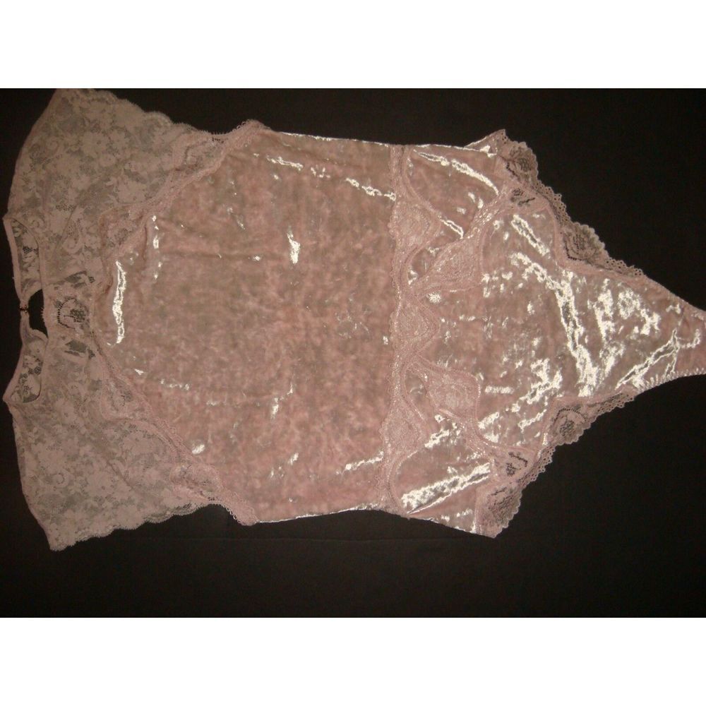 Victoria's Secret unlined 36DD BRA SET+L CORSET+TEDDY lace pink VELOUR velvet - Picture 5 of 10